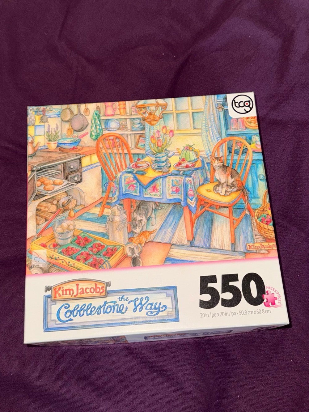 Collofestone Way 550-Piece Jigsaw Puzzle - Colorful Kitchen Cat Scene